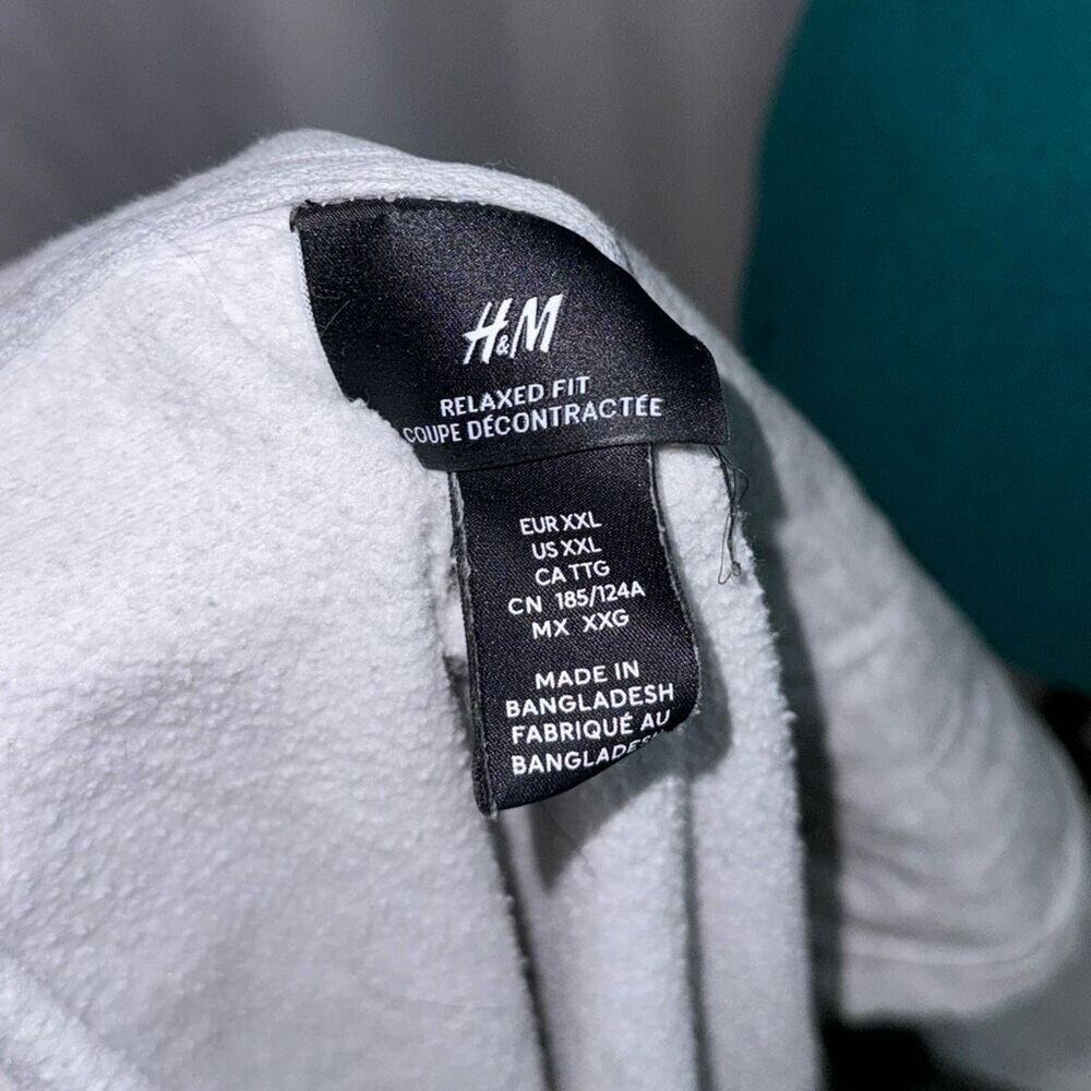 H&M relaxed fit gray hoodie zip front jacket | Sz XXL - Picture 4 of 4